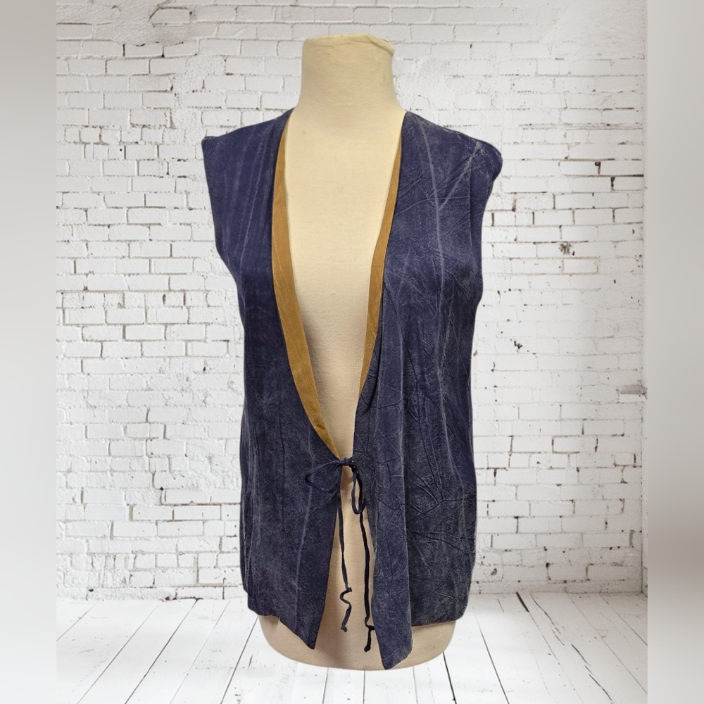 Vintage Reversable Open Vest Renaissance  Festival Wear Silky Soft Unisex